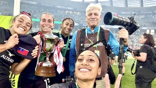 Barry with New Zealand Black Ferns