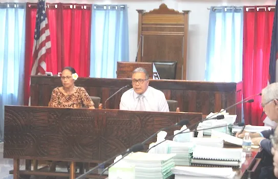 Papalii Laulii Alofa testifying at the Senate hearing yesterday