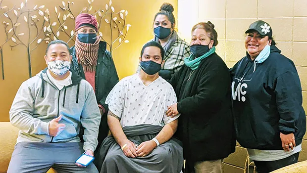 Fireman Ta'ita'ifono "Tinei" Igafo is pictured with his mom, aunties, and uncle 