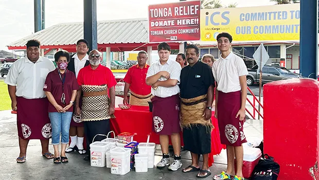 Tafuna High School’s Interact Club members with donations