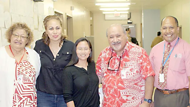 Moefa’auo Bill Emmsley with Marlene Fotuaika and others