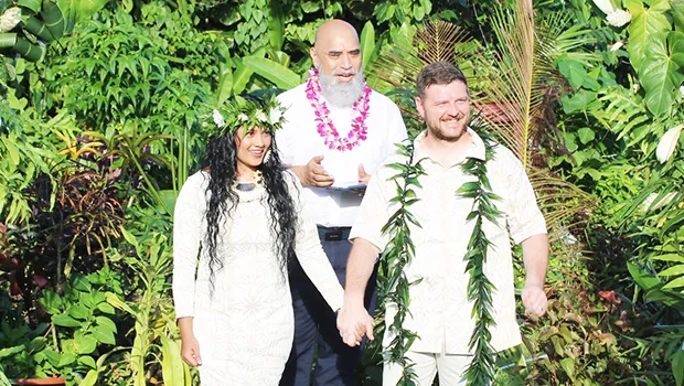 Jason & Sia with pastor Katina