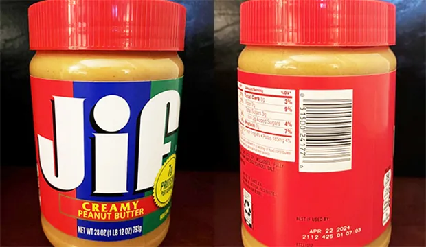 Sample of recalled Jif product