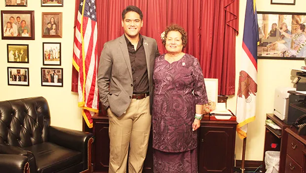 Congresswoman Amata and Rangel Fellowship winner John Iosefo
