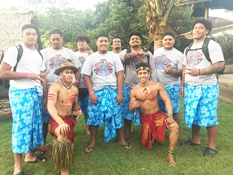 Some members of Team Amerika Samoa at Polynesian Cultural Center
