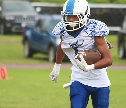 Allen Seagai returning this kick-off for the Samoana Sharks