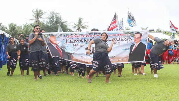The Sailele & Masausi village committee to elect Lemanu and Talauega on the field at Veterans Stadium