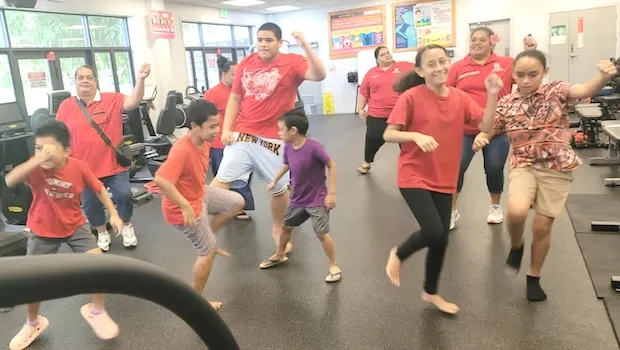 kids and teachers dance