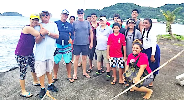 Laser sailors celebrating with families and supporters 