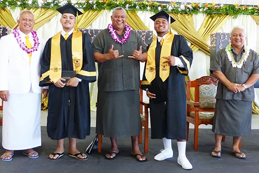 Gov. Lemanu and others at VocTech graduation