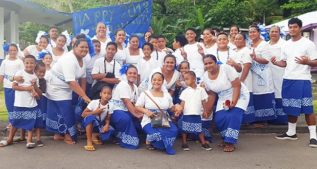 Laulii Blue Group pictured in 2018 village celebration