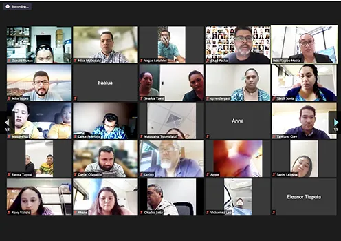 Launch group members at virtual meeting