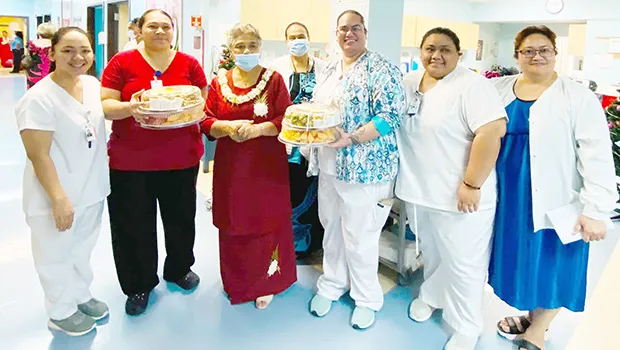 First Lady with maternity ward staff