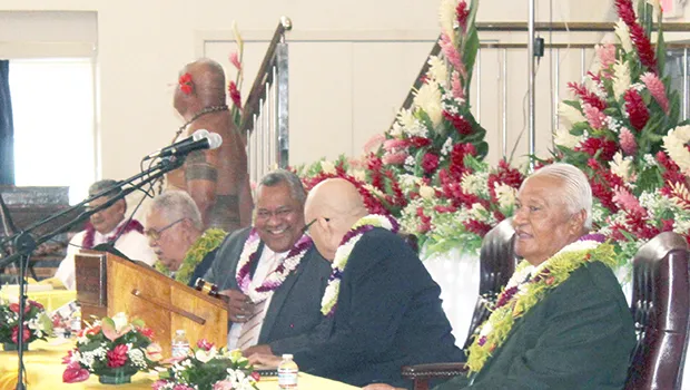 Gov. Lemanu with Senate President Tuaolo Manaia Fruean and House Speaker Savali Talavou Ale