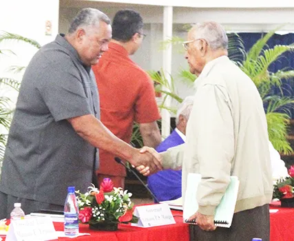 Gov. Lemanu Peleti Mauga and Sen. Soliai Tuipine Fuimaono