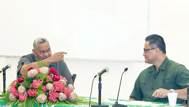 Gov. Lemanu Peleti Palepoi Sialega Mauga (left) and Lt. Gov. Talauega Eleasalo V. Ale (right) 