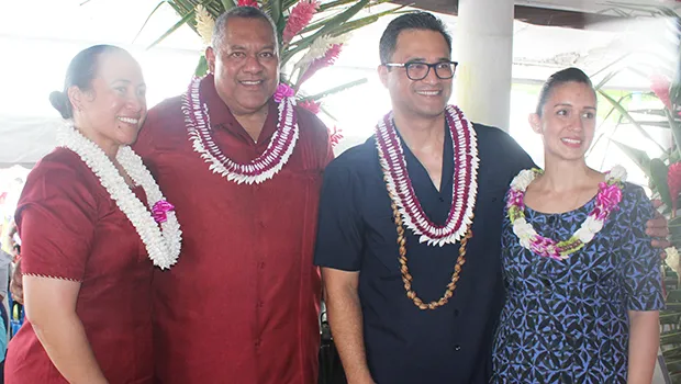 [l-r] Mrs. Ella Failautusi Gaea Mauga, with her husband, Lt. Gov. Lemanu Peleti Palepoi Sialega Mauga, candidate for governor; along with former Attorney General Talauega Eleasalo Va’alele Ale and his wife Marian McGuire Ale,