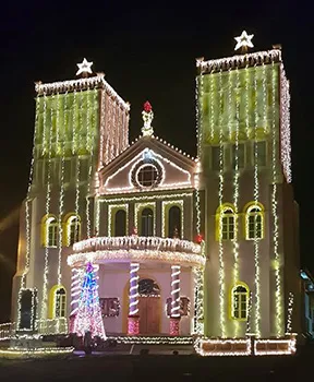 CCCAS Church in Leone decked out in Chritmas lights