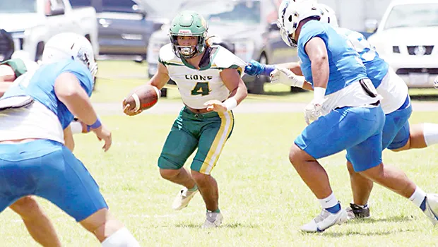 Leone Lions Wylan Faga looking for an open lane