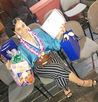 Lessei Perelini with her awards