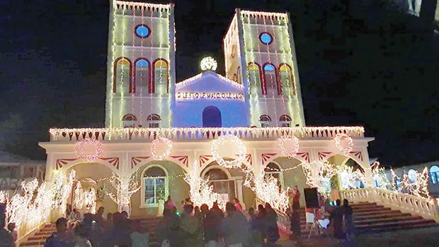 CCCAS Fagatogo church with christmas lights