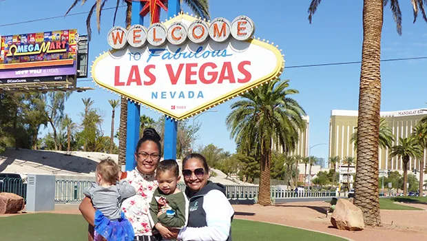 U.S. Army soldier with children and her mother