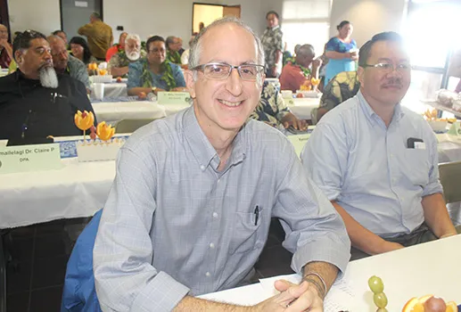 American Samoa TeleCommunications Authority’s chief executive officer, Lewis Wolman with ASPA acting executive director, Wallon Young