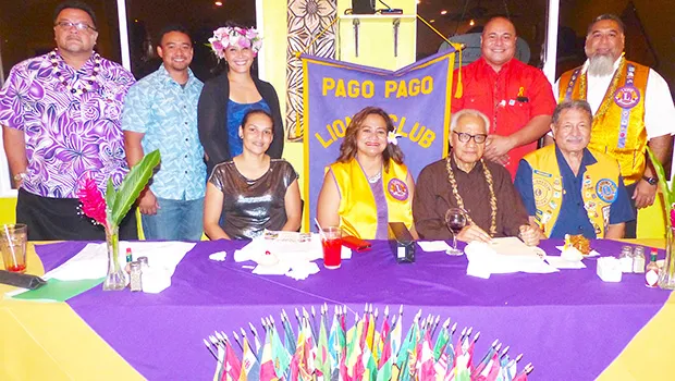 Christopher King (far right standing) is the 2018-2019 President of the Lions Club of Pago Pago. He is seen in this group photo with other new incoming board members of the Lions Club as well as new inductees during the induction ceremony last Friday. Also in the photo is Sen. Galeai Tu’ufuli, who is the Lions Club chapter chairman (second from right sitting).
