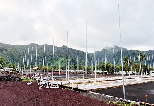 Basketball courts under construction at Lions Park