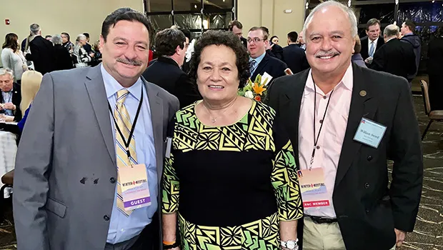 (L-R) Frank Barron, National Committeewoman Aumua Amata, and American Samoa Chairman Taualapapa Will Sword