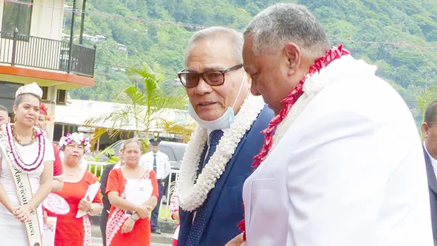 Gov. Lolo Matalasi Moliga (left) and. Lemanu Peleti Palepoi Sialega Mauga