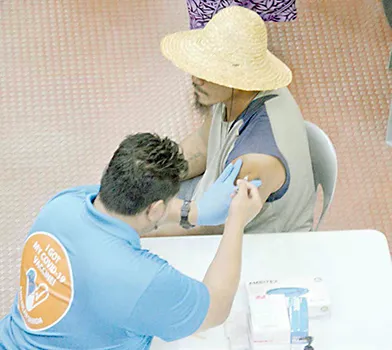 Man getting a shot
