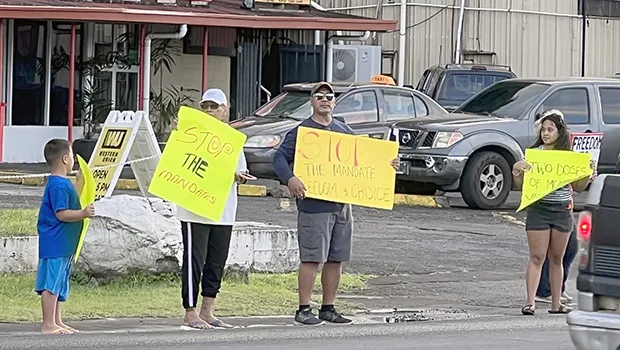 Protest the Vaccine Mandate” demonstrators