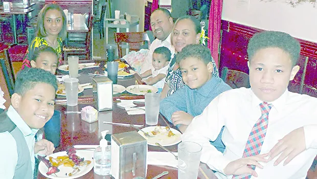 Manu Fa’asoo family celebrating the New Year