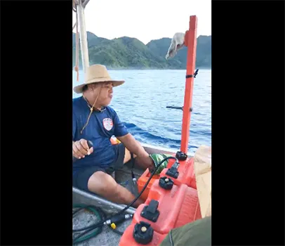 Captain of an alia making its way at sea.
