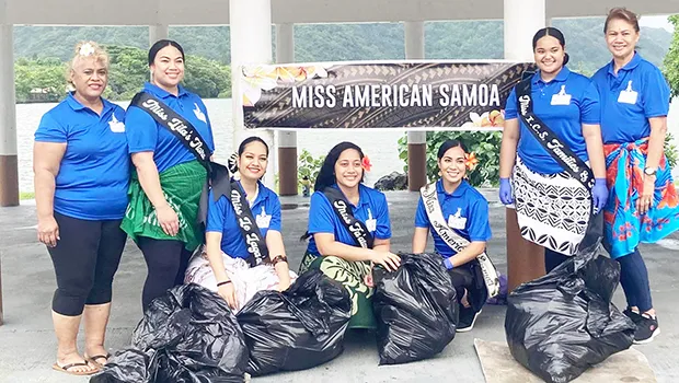 Mrs. Meafou Imo, MASI president and Miss American Samoa Kauhani Fuimaono, along with MASI members. They are: Contestant #1- Ms. Kiahna Feagaiga Safuiono Siufanua, #2- Ms. Nelda Mareko-, #3- Ms. Judy Fa’afetai Tauanu’u, Contestant #4- Ms. Tatiana Tiare Tausala Tupua