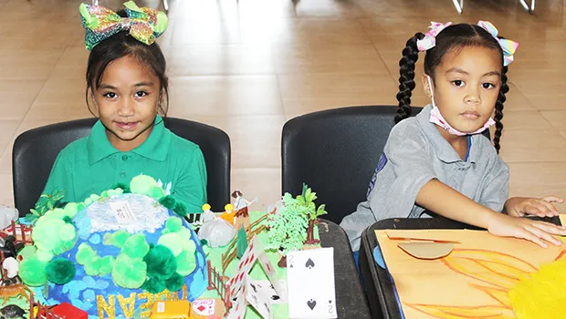 Two students prior to Math in Arts competition