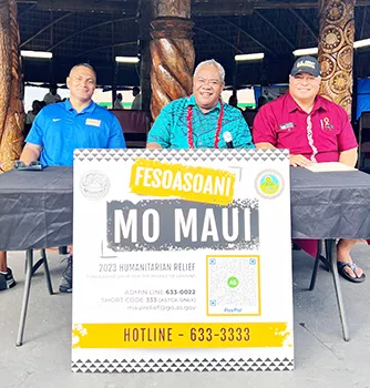 ASG staffers man a donation location