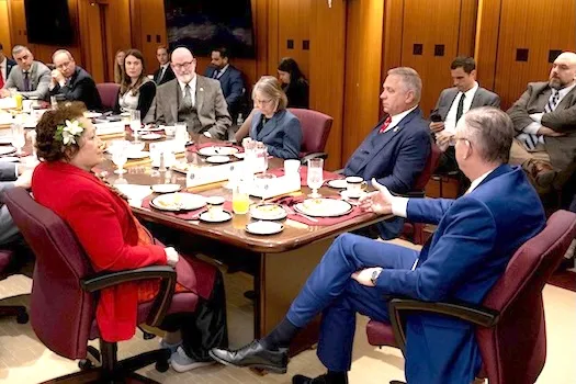 Congresswoman Uifa’atali Amata with others