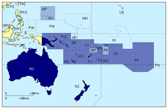 Map of PIF members and associates