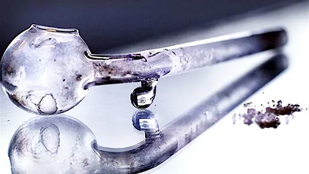 Meth pipe on a mirror