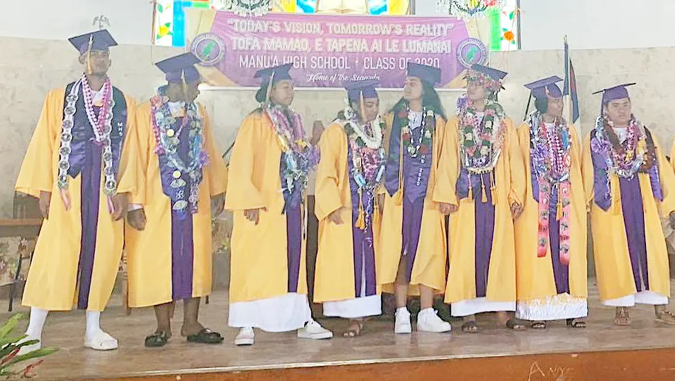 8 of the 2020 Manu'a High School graduates