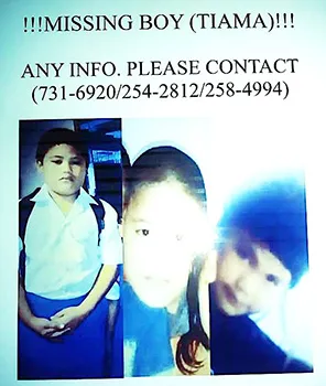 A look at the poster that was posted around the territory when Tiama went missing. He was found Monday morning, safe and unharmed.  [Courtesy photo]