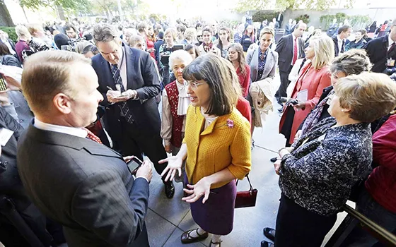 Kate Kelly, center, founder of Ordain Women