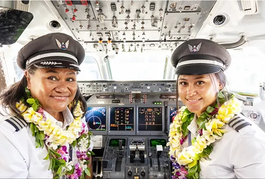 Captain Kamelia Zarka and her daughter, First Officer Maria Zarka