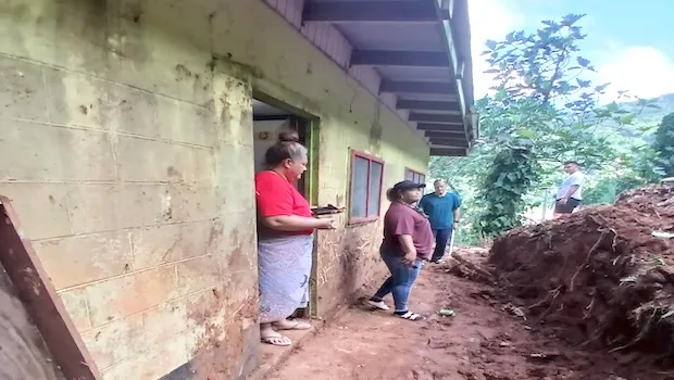 mudslide shoveled away from house