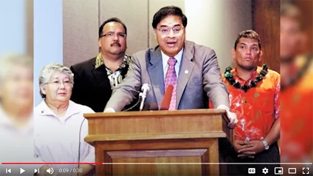 Mufi Hannemann in screen shot from ad video