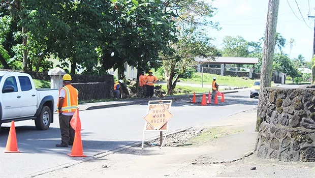 Workers from Silva Construction at the Fagaima Road