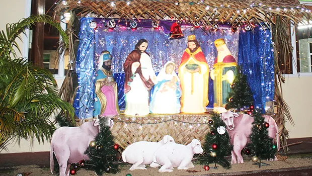 Nativity sceme at Fagaalu Catholic Church