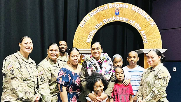 SGT Elizabeth Lualua with friends and family